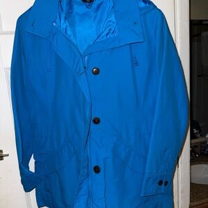 Lands' End Women's Vibrant Blue Raincoat